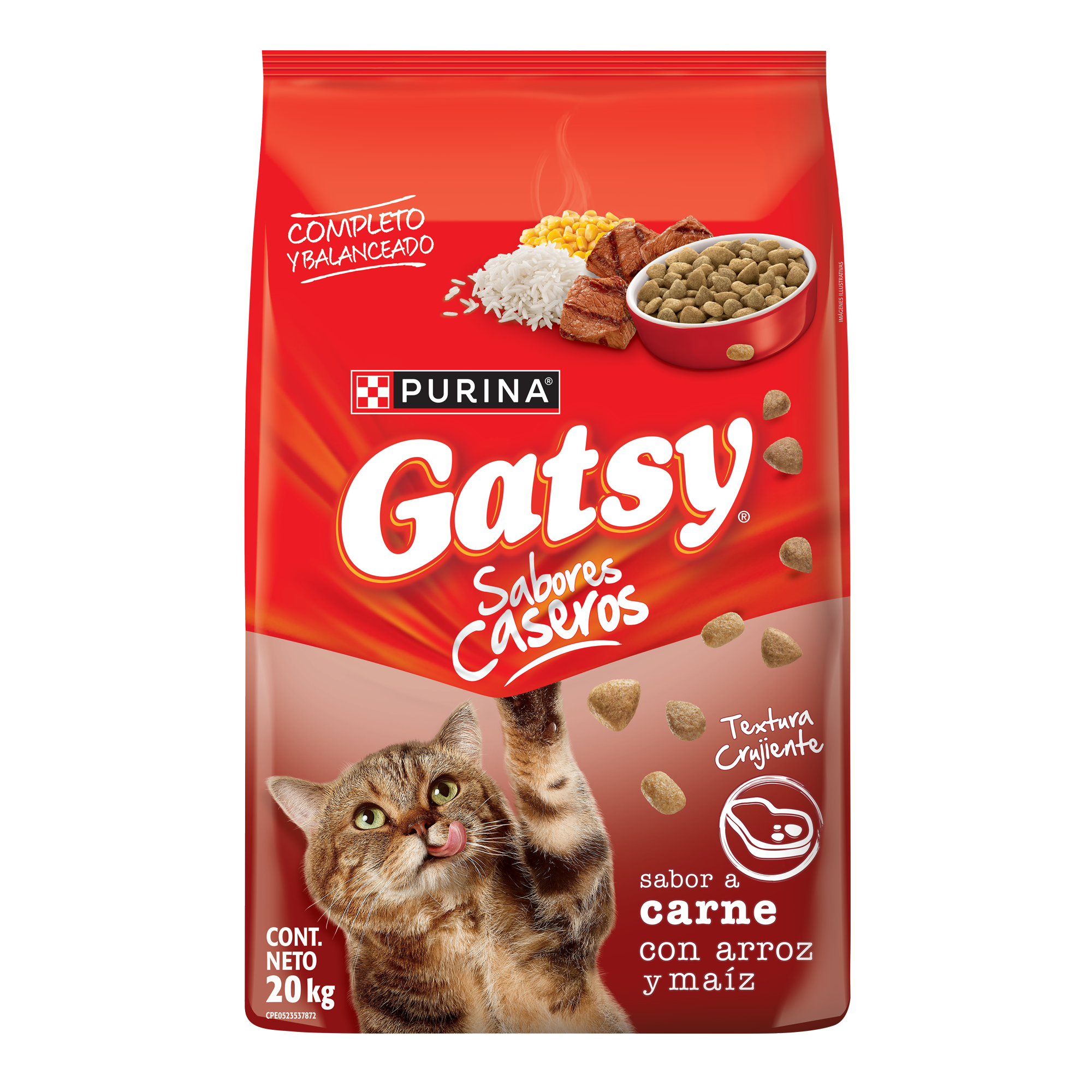 Purina® Gatsy® Carne, Arroz y Maíz Adultos