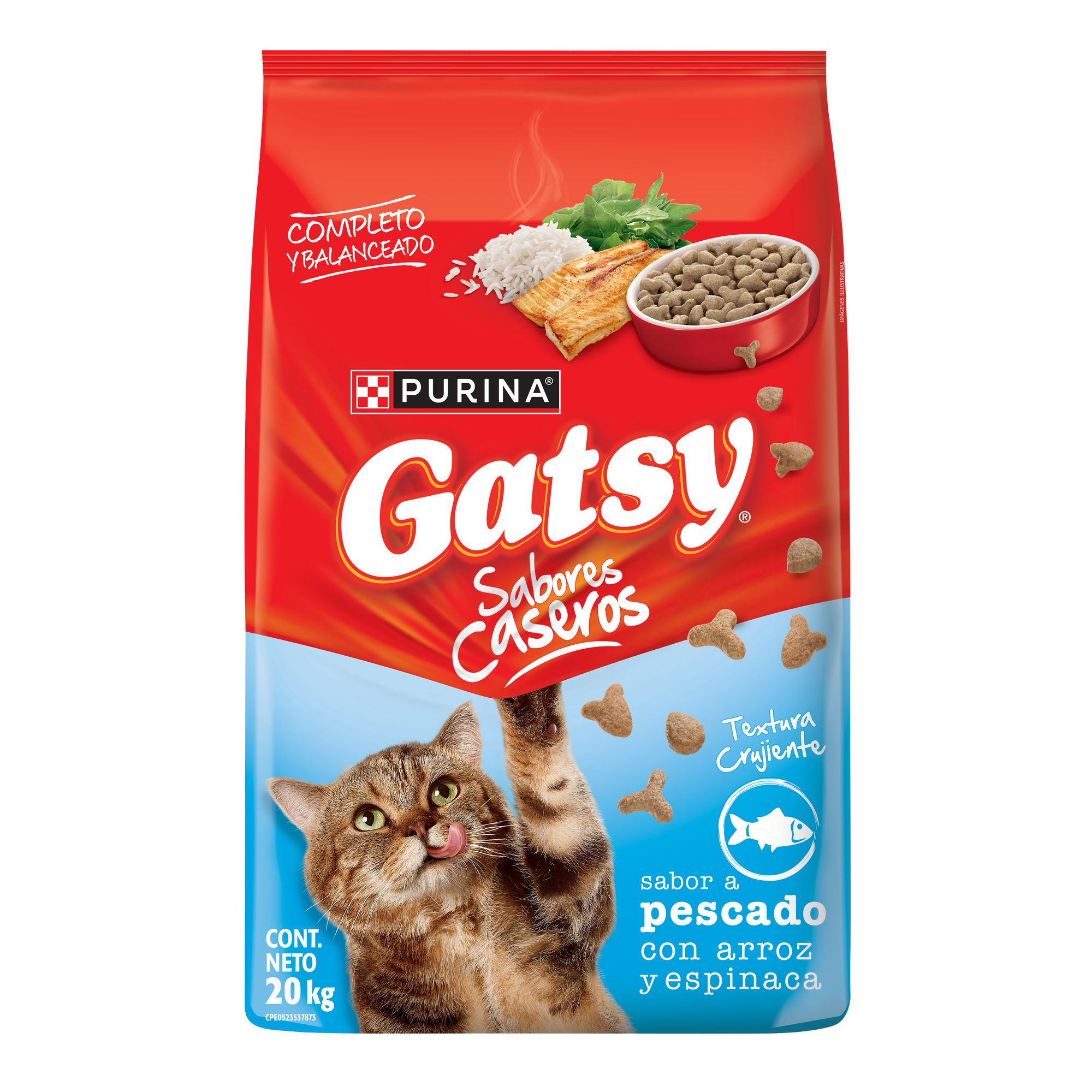 Purina® Gatsy® Pescado, Arroz y Espinaca Adultos