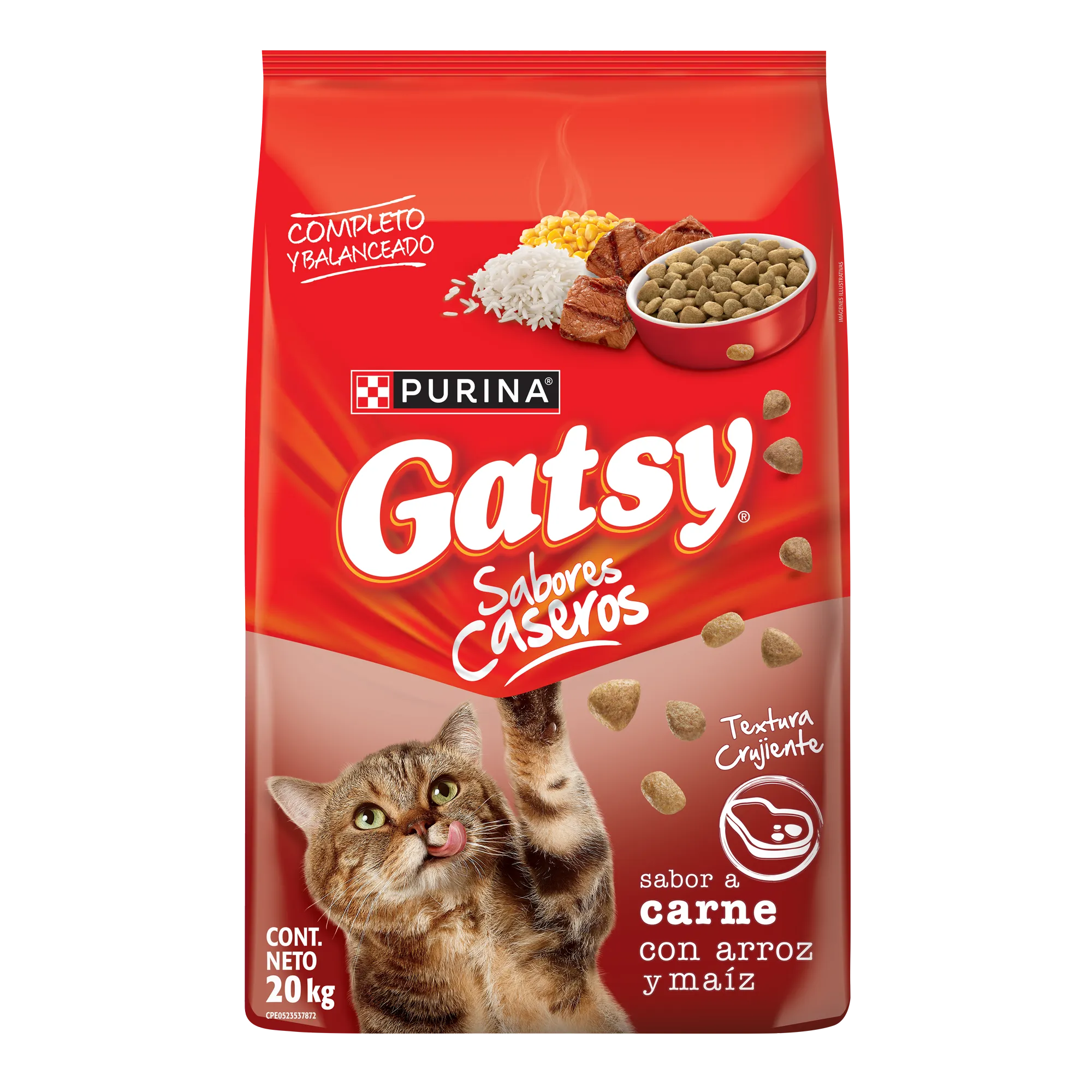 Purina® Gatsy® Carne, Arroz y Maíz Adultos