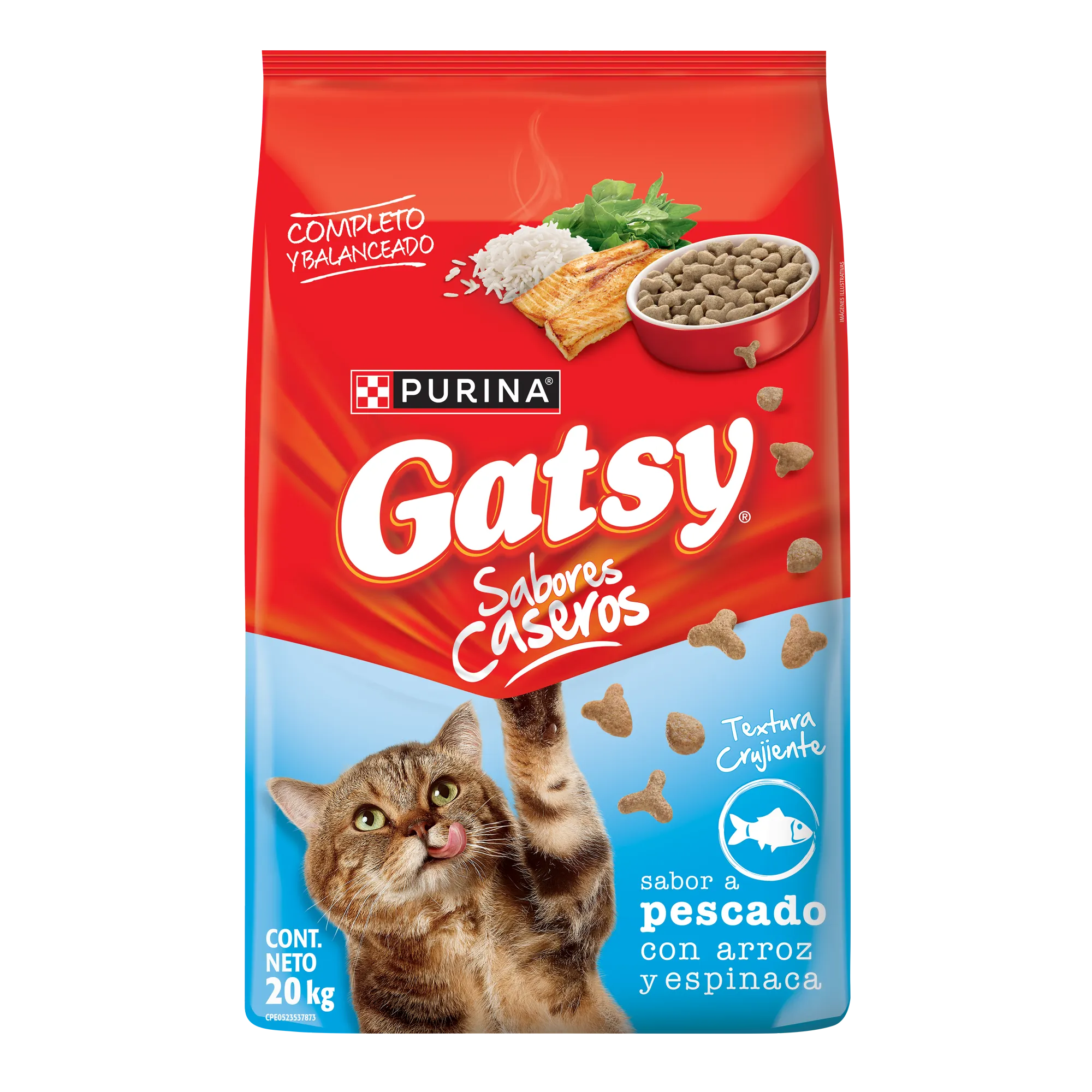 Purina® Gatsy® Pescado, Arroz y Espinaca Adultos